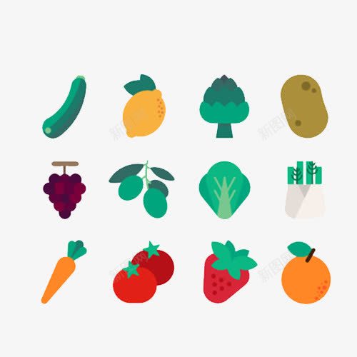 扁平化蔬菜瓜果png免抠素材_新图网 https://ixintu.com 扁平 瓜果 瓜果蔬菜 蔬菜