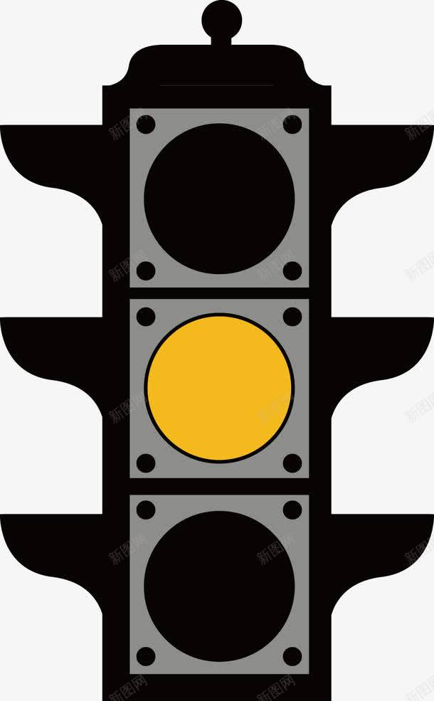 亮着黄灯的红绿灯png免抠素材_新图网 https://ixintu.com 交通灯 卡通手绘 扁平化的红绿灯 指示 警告
