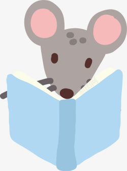卡通可爱书本老鼠素材