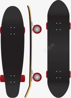 黑色哑光材质竞速滑板素材