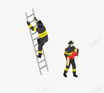 消防人员救人图标图标
