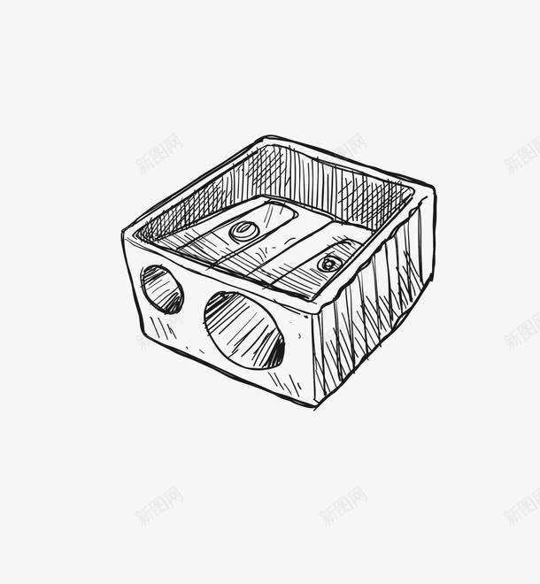 铅笔刀简图png免抠素材_新图网 https://ixintu.com 一个 卡通 手绘 简图 简笔 素描 线条 铅笔刀 黑色