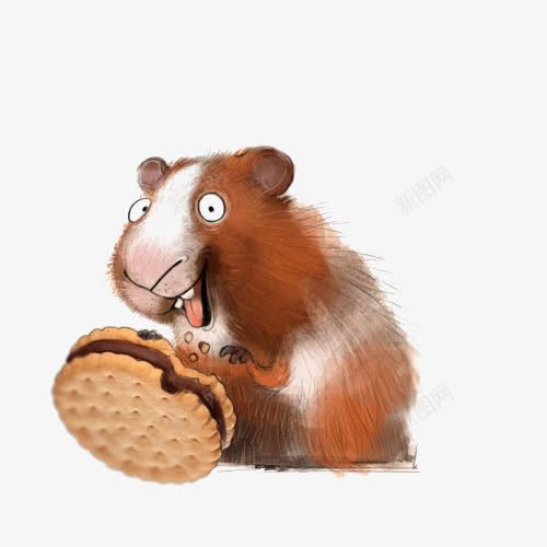 可爱仓鼠png免抠素材_新图网 https://ixintu.com 仓鼠 动物插画 可爱 老鼠 饼干