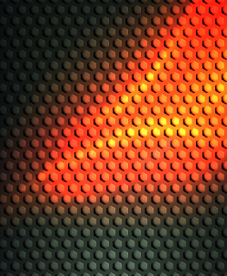 六方形质感六方形几何纹理铁板红色光晕背景矢量图高清图片