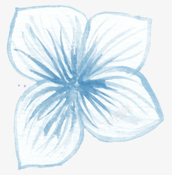 蓝色水印花朵素材