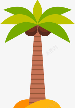 卡通椰子树装饰图素材