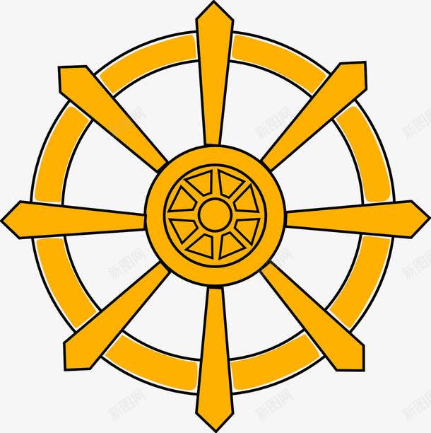 黄色的方向舵png免抠素材_新图网 https://ixintu.com 开关 方向舵 轮船 黄色