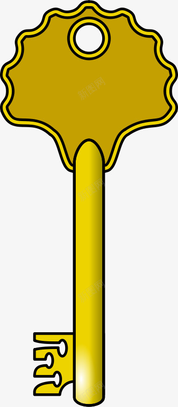 黄色的钥匙psd免抠素材_新图网 https://ixintu.com 卡通钥匙 插画 金色钥匙 钥匙 黄色的