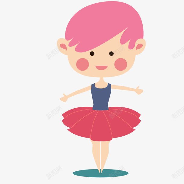 跳芭蕾的女孩png免抠素材_新图网 https://ixintu.com 卡通女孩 卡通矢量小孩 裙子 跳芭蕾的女孩