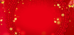手绘中国风幕布红色新年海报背景高清图片