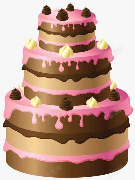 卡通生日蛋糕装饰png免抠素材_新图网 https://ixintu.com 免抠图 巧克力蛋糕 抠图 插画 生日蛋糕 装饰画
