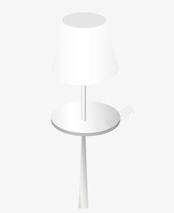 白色台灯和小圆桌素材