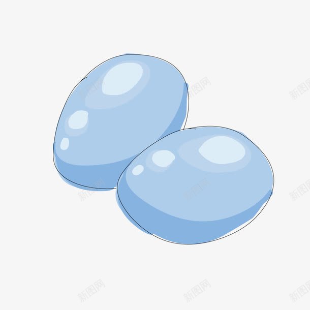 蓝色鸡蛋png免抠素材_新图网 https://ixintu.com 卡通 手绘 食物 鸡蛋