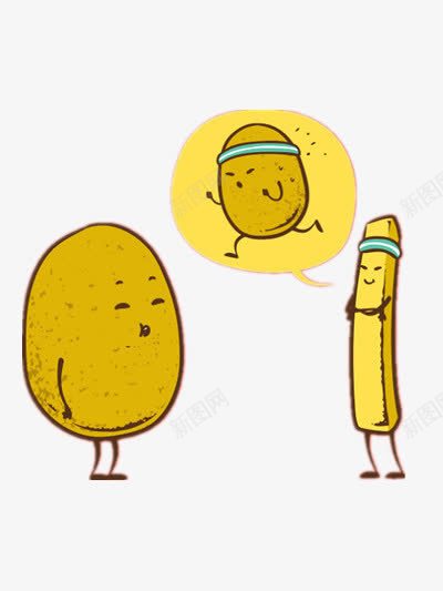 土豆家族png免抠素材_新图网 https://ixintu.com 土豆 薯条 薯片 黄色