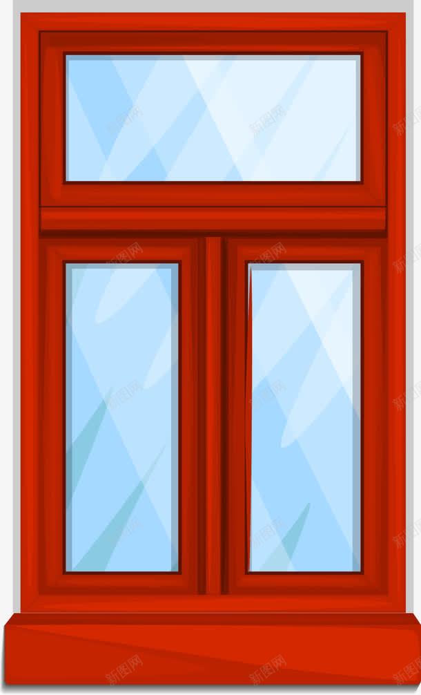 马克笔手绘门窗png免抠素材_新图网 https://ixintu.com 复古 手绘 窗户 红色 门窗 马克笔
