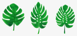 水彩绿色树叶矢量图素材