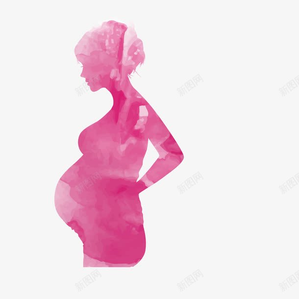 大肚子的孕妇png免抠素材_新图网 https://ixintu.com 卡通 孕妇 粉色