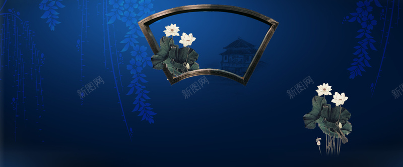 复古花朵女装背景psd设计背景_新图网 https://ixintu.com 中国风 复古 时尚 海报 海报banner 淘宝 演出服 美女 花朵 荷花