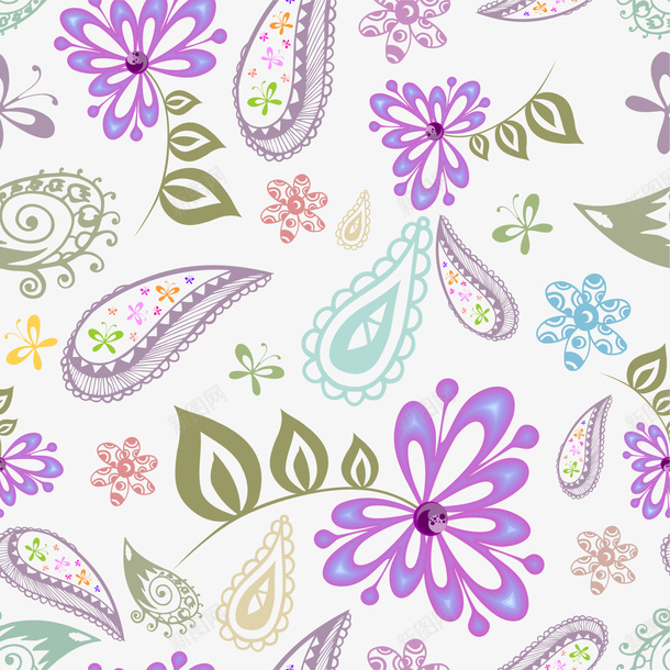 紫色清新花朵背景png免抠素材_新图网 https://ixintu.com 图案 手绘 清新 紫色 背景 花朵 花纹 边框纹理