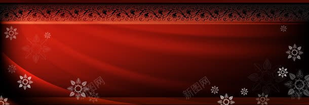 红色精美花纹banner背景jpg设计背景_新图网 https://ixintu.com 红色背景