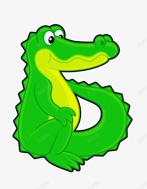 绿色小鳄鱼png免抠素材_新图网 https://ixintu.com 凶猛 动物 动物世界 鳄鱼
