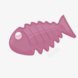 紫色鱼骨玩具素材