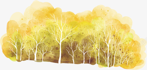 唯美创意黄色树林png免抠素材_新图网 https://ixintu.com 创意 唯美 树林 设计