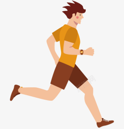 卡通手绘全民健身日跑步马拉松素材
