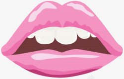 粉红白牙嘴唇素材