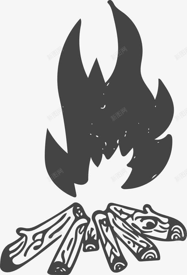 火把png免抠素材_新图网 https://ixintu.com 简笔画 铅笔画 黑白画