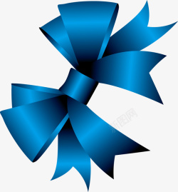 蓝色编织手绘蓝色丝带编织花朵矢量图高清图片