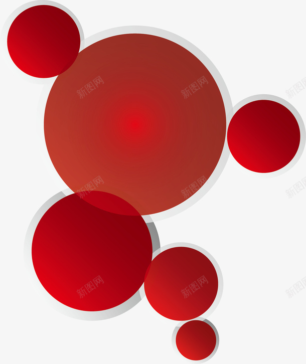 红色圆形泡泡矢量图ai免抠素材_新图网 https://ixintu.com 圆形 红色 矢量图