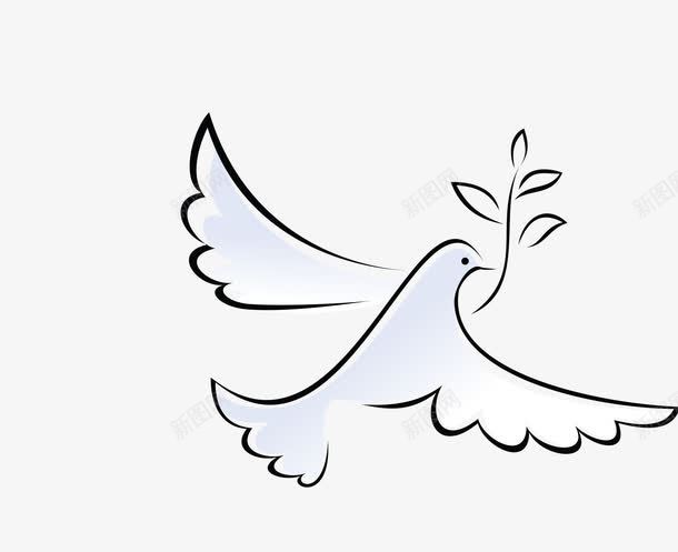 白色和平鸽橄榄枝png免抠素材_新图网 https://ixintu.com 和平 橄榄枝 白色和平鸽 矢量鸽子