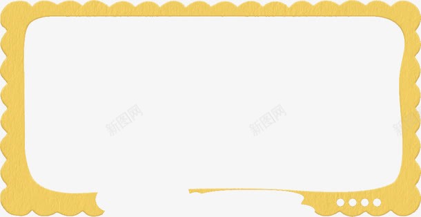 手绘卡通黄色花纹边框png免抠素材_新图网 https://ixintu.com 卡通 花纹 边框 黄色