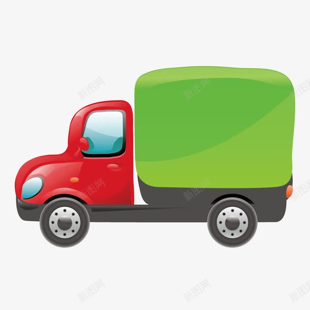 卡通箱式货车png免抠素材_新图网 https://ixintu.com 卡通 箱式 绿色 货车