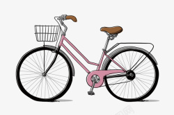 卡通手绘简笔画自行车素材
