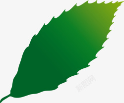 绿色树叶剪影矢量图素材