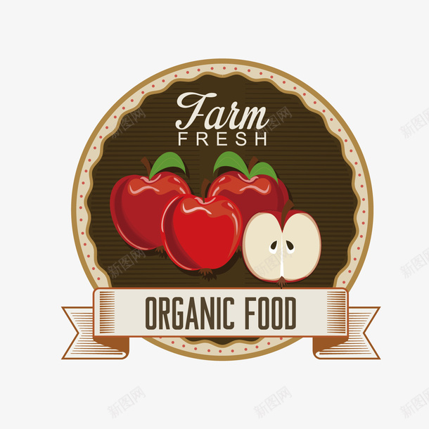 苹果水果标签png免抠素材_新图网 https://ixintu.com 标签 水果 苹果 褐色 食品