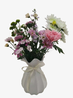 白色一束花装饰类花瓶花束高清图片