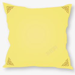 黄色边框枕头素材