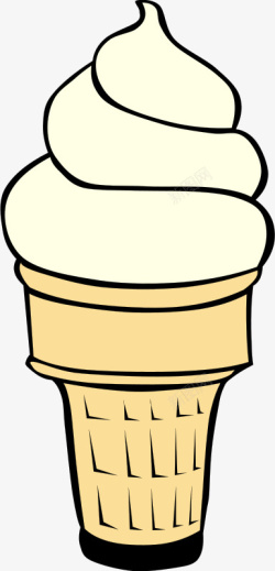 卡通乳白色的冰激凌素材