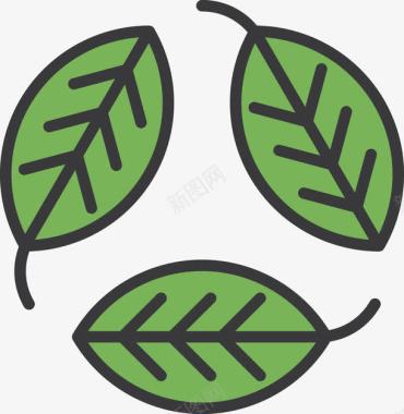 绿色循环叶子图标图标