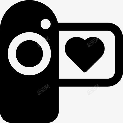 相机的心脏标志图标png_新图网 https://ixintu.com 摄像机 爱 视频接口