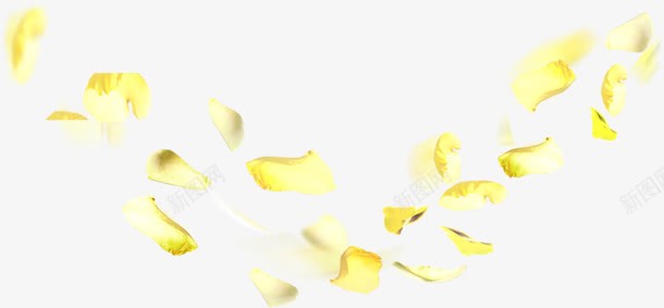 黄色手绘唯美花瓣装饰花纹png免抠素材_新图网 https://ixintu.com 花瓣 花纹 装饰 黄色