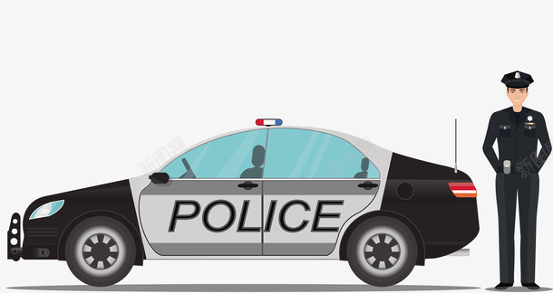 一个警察与黑色警车矢量图eps免抠素材_新图网 https://ixintu.com 一个警车 矢量警察 矢量警车 警察 警车 警车PNG 矢量图