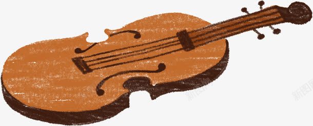手绘大提琴png免抠素材_新图网 https://ixintu.com 乐器 大提琴 手绘