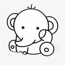 卡通大象png免抠素材_新图网 https://ixintu.com 动物 卡通 可爱 大象 白色