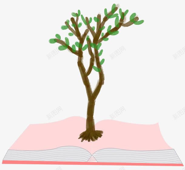 智慧之树png免抠素材_新图网 https://ixintu.com 书本 创意 卡通手绘 小树 智慧 树木 装饰图案