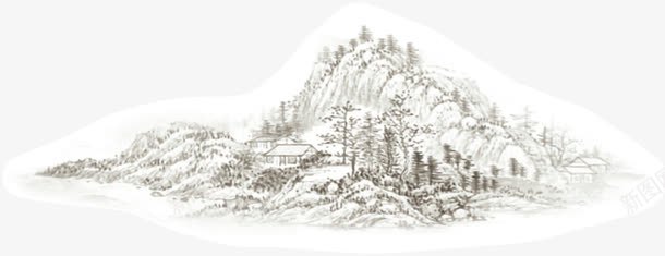 山的风景画png免抠素材_新图网 https://ixintu.com 山 白色 风景画