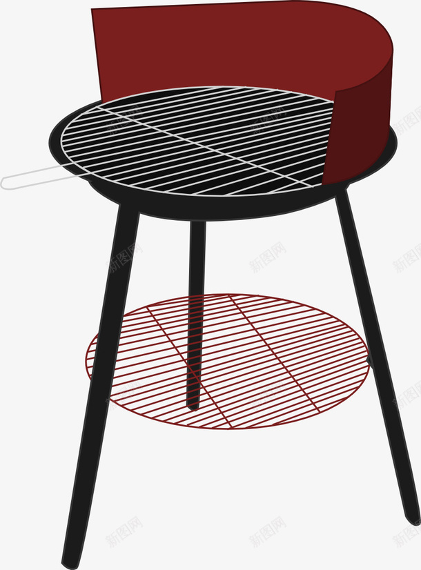 红色烧烤架png免抠素材_新图网 https://ixintu.com 图案设计 烤架 烧烤架 红色